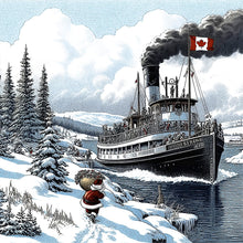 Load image into Gallery viewer, Santa Catching The Steamship - Coasters 6966