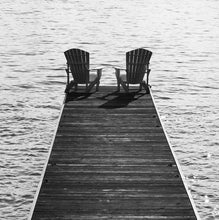 Load image into Gallery viewer, B&W Two on the Dock - Trivet #4786