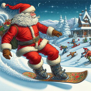 Santa Snowboarding - Coasters 6956