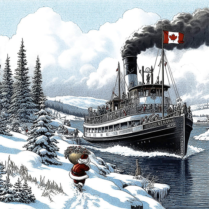 Santa Catching The Steamship - Coasters 6966