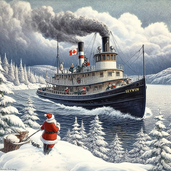 Santa Awaiting The Steamship Elves - Coasters 6969