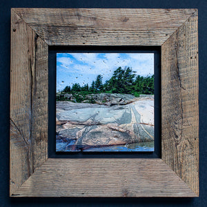 Georgian Bay Rocks - Framed Barn Board Brown 0363