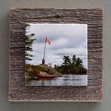 Load image into Gallery viewer, Georgian Bay Red Canoe - On Barn Board 0224
