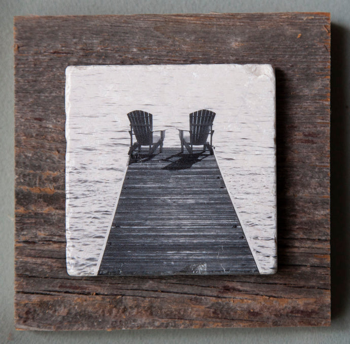 Two On The Dock - On Barn Board 4786