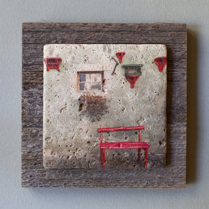 Coccineous Accents - On Barn Board 1794