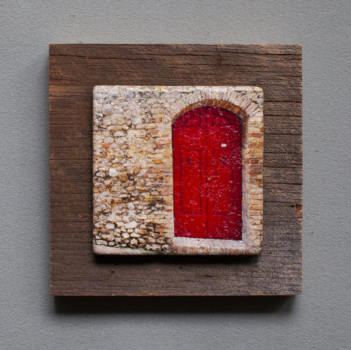 Red Door - On Barn Board 9387
