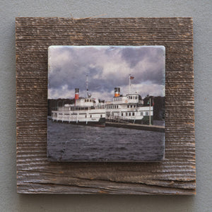Steamships At The Dock - On Barn Board 0731