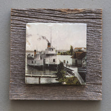 Load image into Gallery viewer, Steamships At The Bala Dock - On Barn Board 1475
