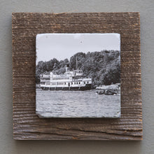 Load image into Gallery viewer, Muskoka Steamships B&amp;W - On Barn Board 8985
